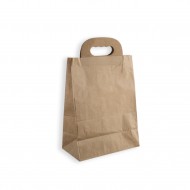 Leather handle and round tote  carton