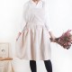 Customized Apron Printed Washed Cotton Hemp Hundred Fold Skirt Apron | Double Pocket | Tricolor Customized Apron Printed Washed Cotton Hemp Hundred Fold Skirt Apron | Double Pocket | Tricolor