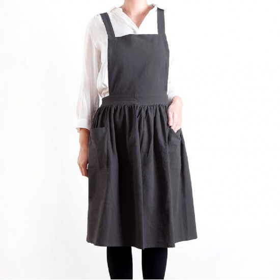 Customized Apron Printed Washed Cotton Hemp Hundred Fold Skirt Apron | Double Pocket | Tricolor Customized Apron Printed Washed Cotton Hemp Hundred Fold Skirt Apron | Double Pocket | Tricolor