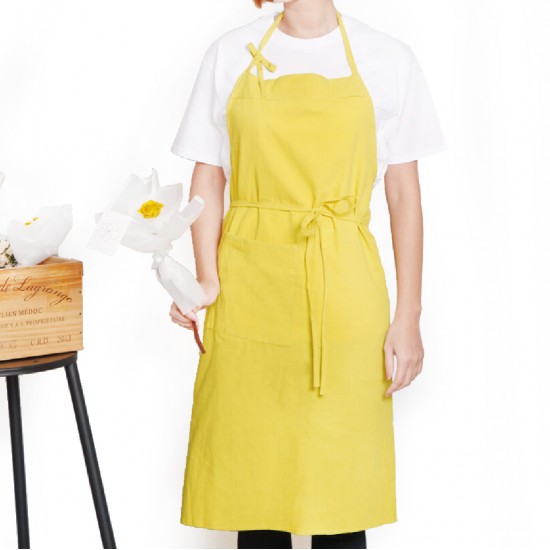 Customized apron printing Washed cotton Japanese style cotton tied rope apron | Seven colors Customized apron printing Washed cotton Japanese style cotton tied rope apron | Seven colors